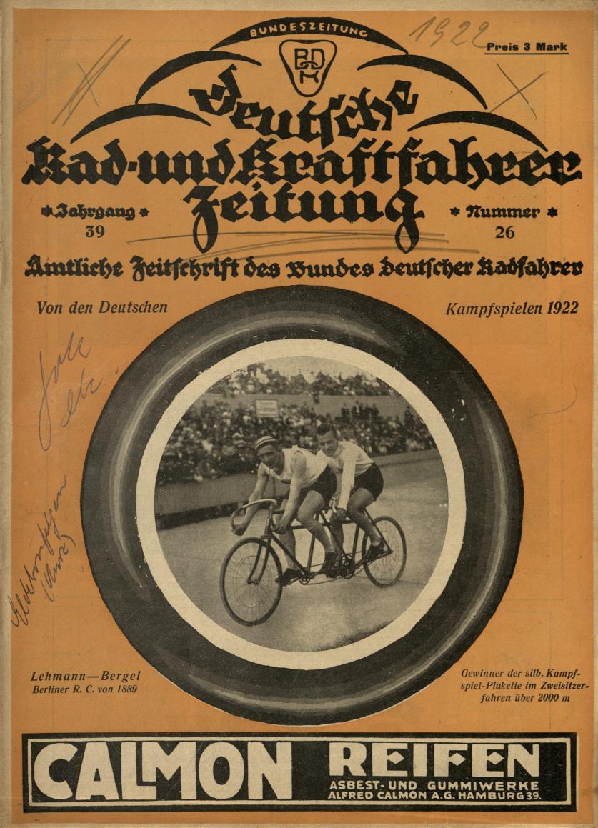 1922 Deutsche Rad- und Kraftfahrer Zeitung Jg. 39 Nr. 26