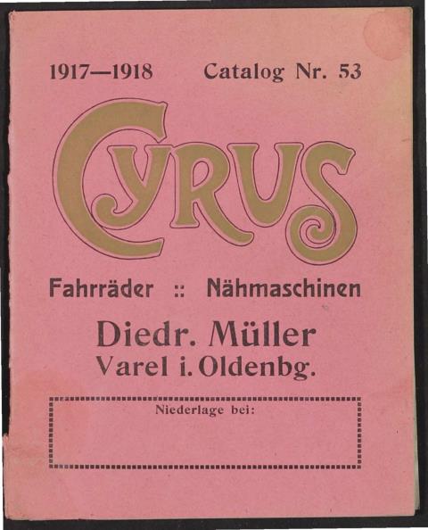 Cyrus Fahrräder Nähmaschinen, Katalog, 1917