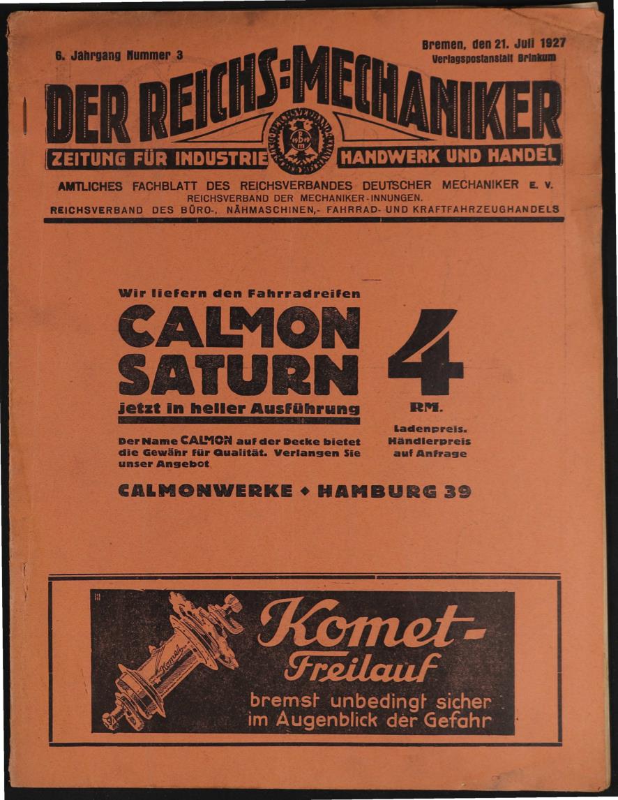 Der Reichsmechaniker Zeitung 21. Juli 1927