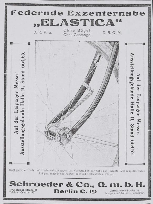Elastica, Federnde Exzenternabe, Anzeige 1925