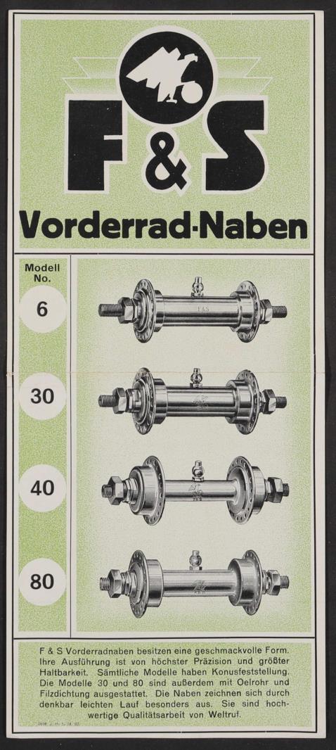 F u. S, Vorderradnaben, Werbeblatt 1928