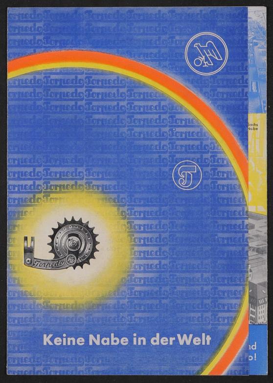 Fichtel u. Sachs Information zur Torpedo Freilauf Nabe Faltblatt 1930er Jahre