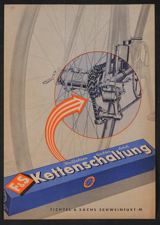 Fichtel u. Sachs Kettenschaltung Werbeblatt 1951