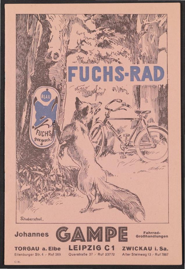 Fuchs-Rad, Johannes Gampe, Prospekt, 1939