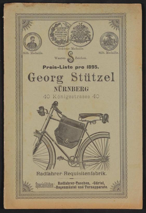 Georg Stützel, Radfahrer-Requisitenfabrik, Preisliste 1895