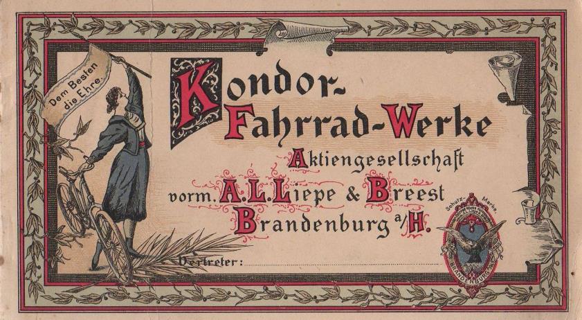 Kondor Preisliste 1898