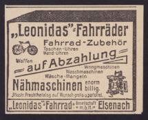 Leonidas Fahrräder Werbung 1907