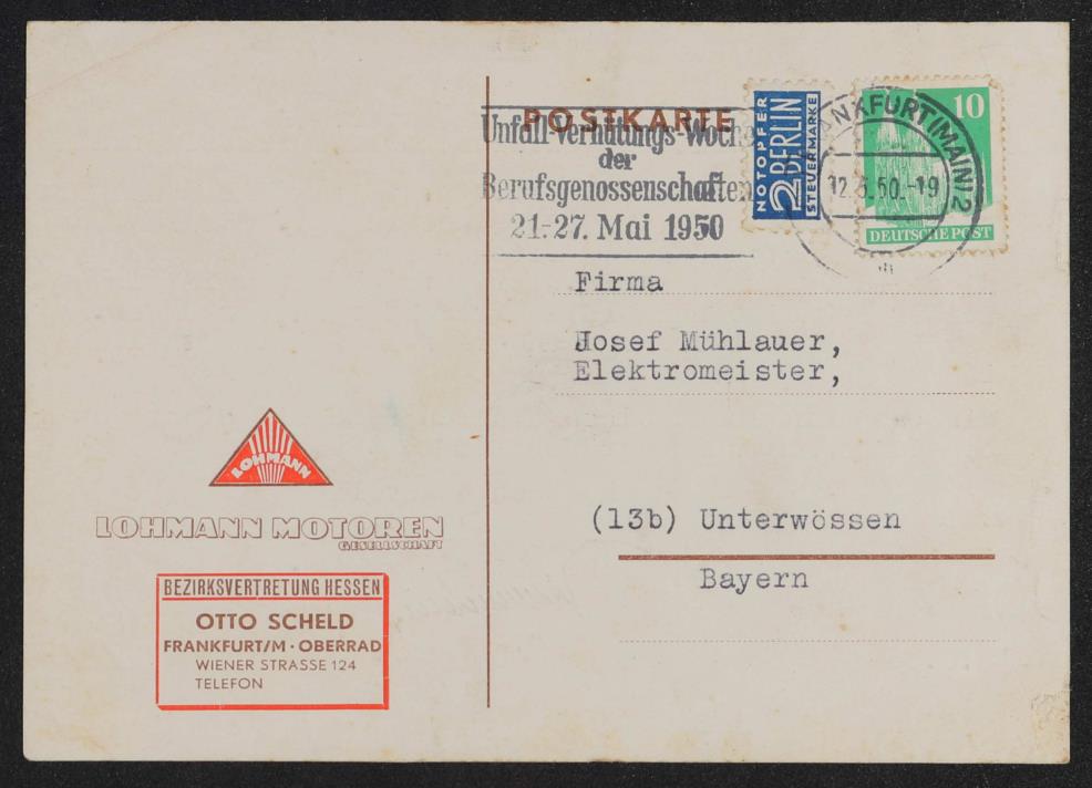 Lohmann Motoren Gesellschaft Anschreiben 1950