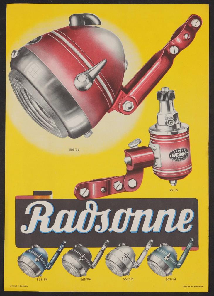 Radsonne, Werbeblatt 1930er Jahre
