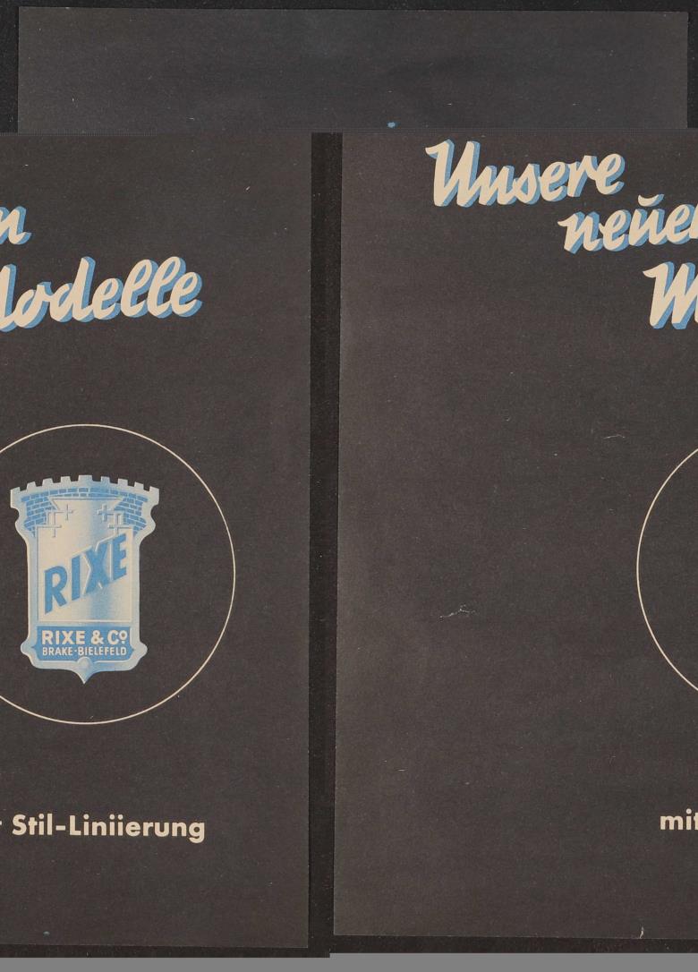 Rixe Werbeblatt 1938 1939